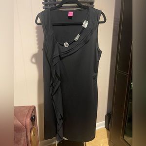 Save The Queen midi black dress XL